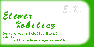 elemer kobilicz business card